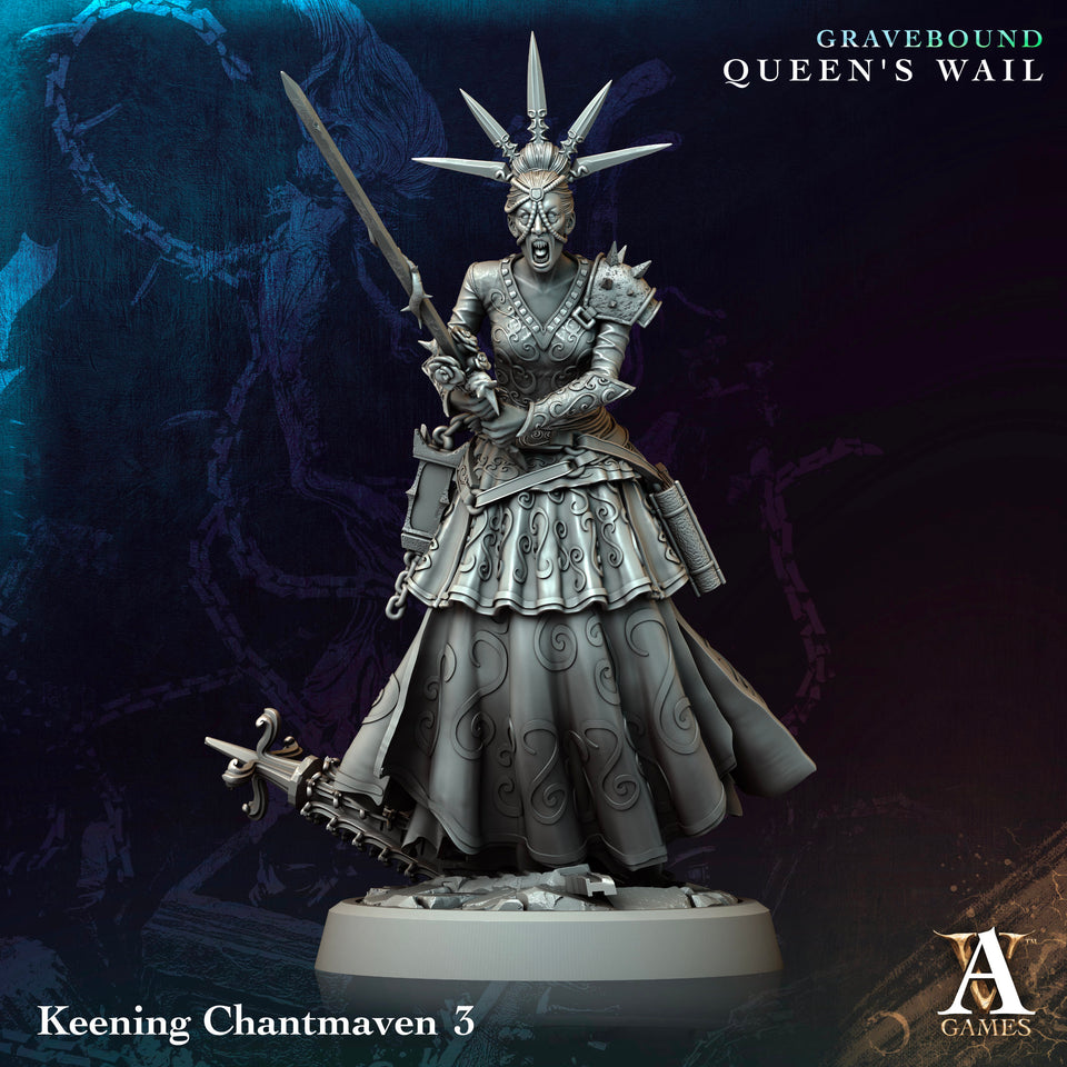 3D Printed Archvillain Games Keening Chantmaven Gravebound Queen's Wail 28 32mm D&D