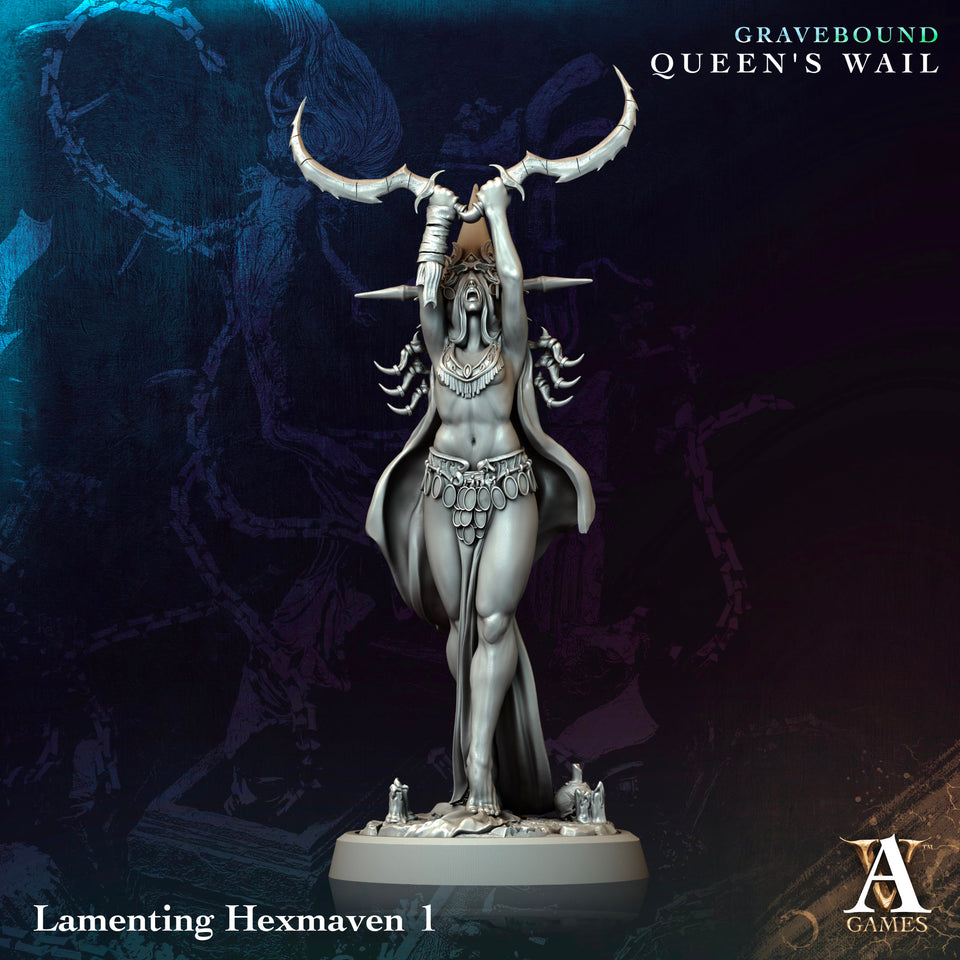 3D Printed Archvillain Games Lamenting Hexmaven Gravebound Queen's Wail 28 32mm D&D