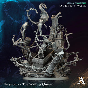 3D Printed Archvillain Games Thrynodia The Wailing Queen Gravebound Queen's Wail 28 32mm D&D