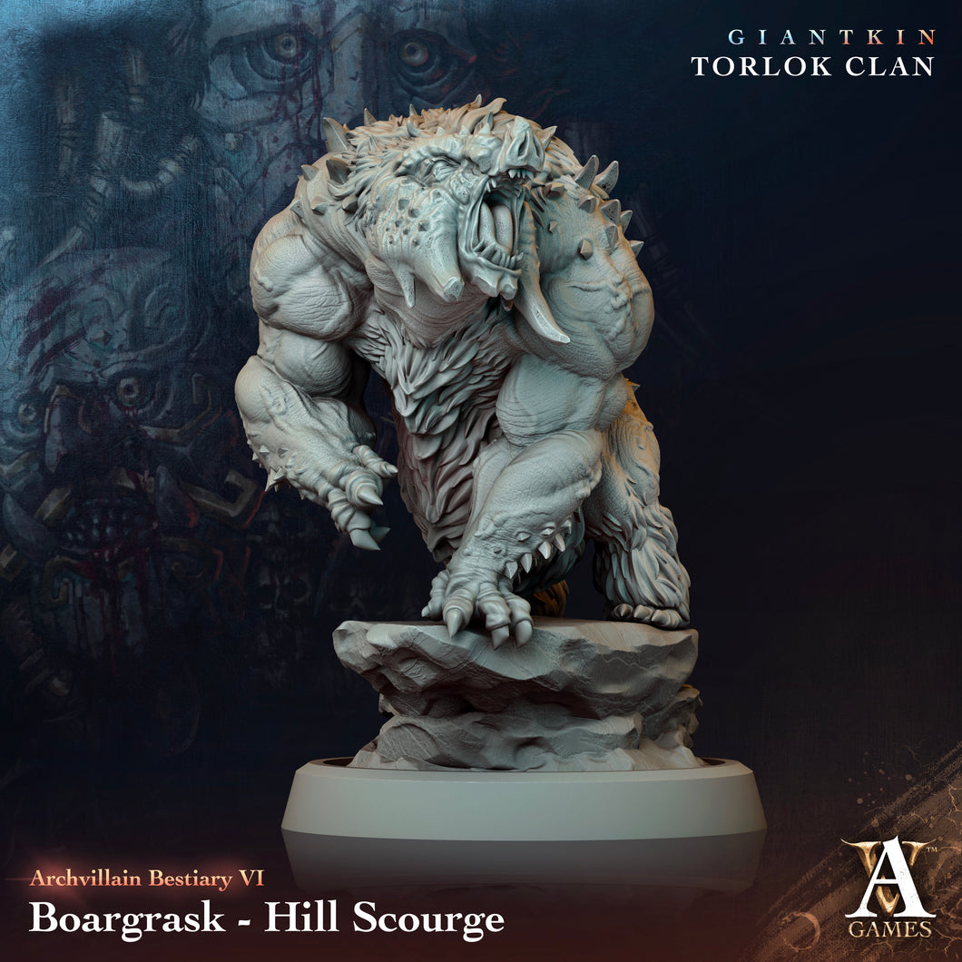 3D Printed Archvillain Games Archvillain Bestiary Vol. VI Boargrask - Hill Scourge 28 32mm D&D