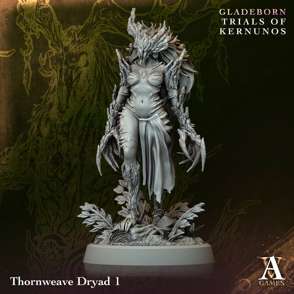 3D Printed Archvillain Games Thornweave Dryad Gladeborn - Trials of Kernunos 28 32mm D&D