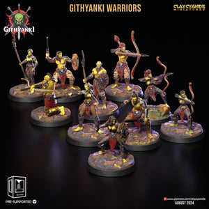 3D Printed Clay Cyanide Githyanki Warriors Set 28 32 mm D&D