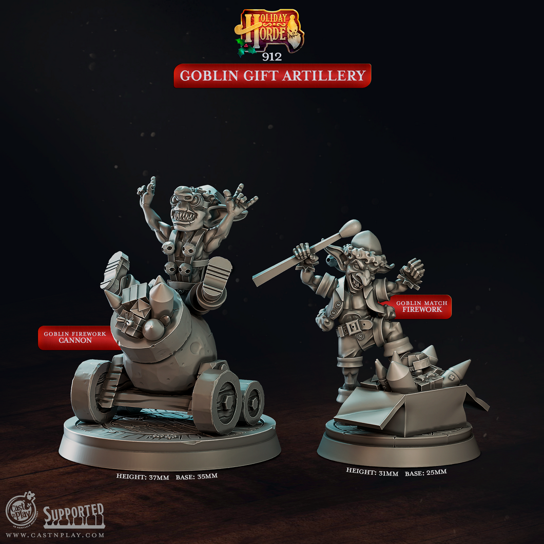 3D Printed Cast n Play Goblin Gift Artillery Holiday Horde Set 28mm 32mm D&D