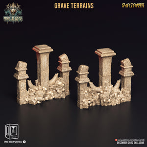 3D Printed Clay Cyanide Mortisbane Revenants - Grave Terrains 28mm 32 mm D&D