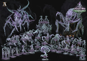 3D Printed Archvillain Games Arachnis Ascended The Queen's Web Underworld 28 32mm D&D