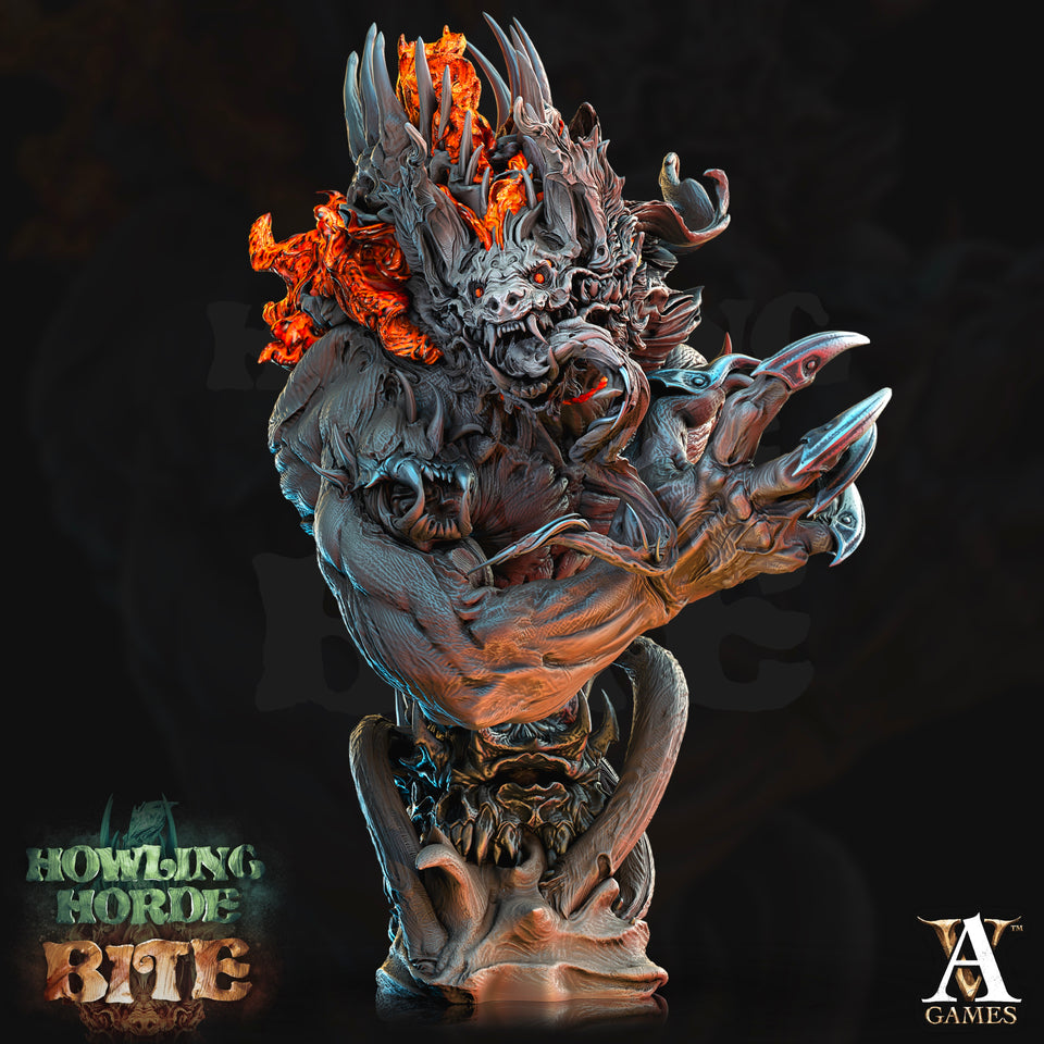 3D Printed Archvillain Games Akata Bust Howling Horde 28 32mm D&D