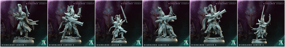 3D Printed Archvillain Games Highblood Lancer Sylvari Ascendants Highblood Legacy Archvillain Society Vol XXXV 28 32mm D&D