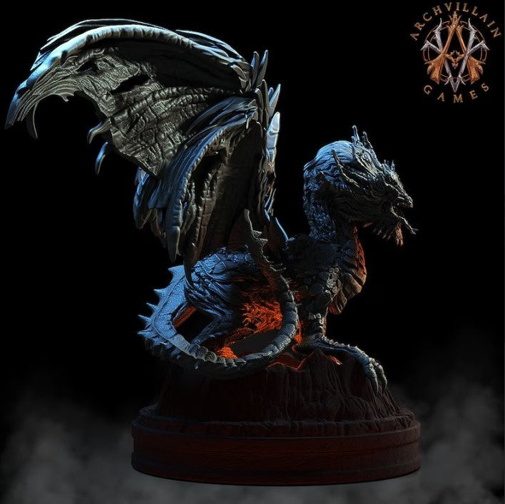 3D Printed Archvillain Games - Lava Dragon 28mm 32mm D&D