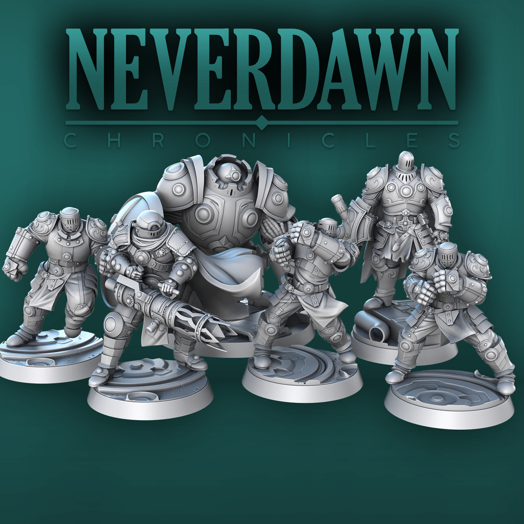 3D Printed STL Miniatures Never Dawn Luminaries 28 - 32mm War Gaming D&D