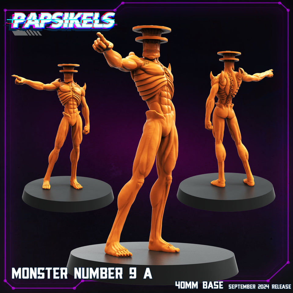 3D Printed Papsikels Monster Number 9 Set SEPTEMBER 2024 CYBERPUNK 28mm 32mm