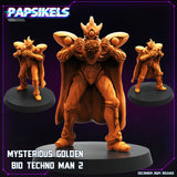 3D Printed Papsikels Mysterious Golden Bio Techno Man Dec. 2024 Cyberpunk 28mm 32mm