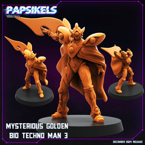 3D Printed Papsikels Mysterious Golden Bio Techno Man Dec. 2024 Cyberpunk 28mm 32mm