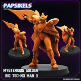 3D Printed Papsikels Mysterious Golden Bio Techno Man Dec. 2024 Cyberpunk 28mm 32mm