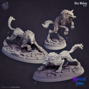 3D Printed Cast n Play Midnight Curse - Dire Wolf 28mm 32mm D&D