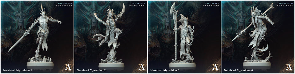 3D Printed Archvillain Games Nereivari Myrmidon The Trench Nereivari Archvillain Society Vol XXXV 28 32mm D&D