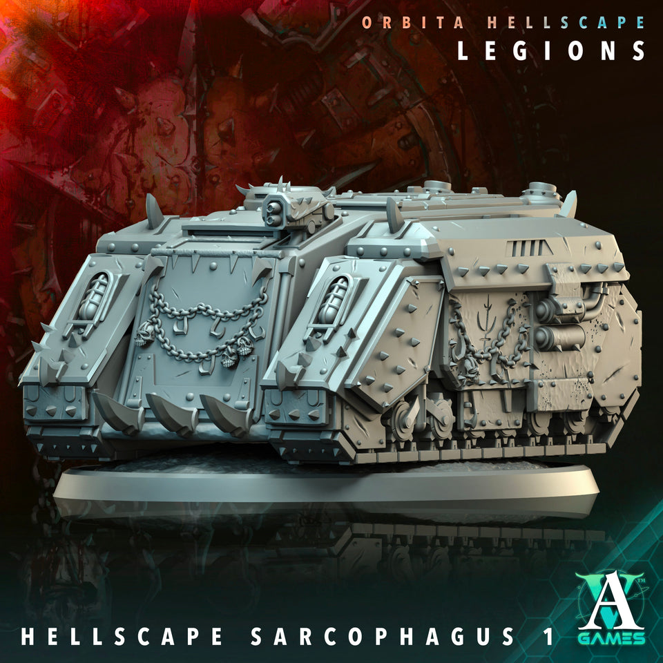 3D Printed Archvillain Games Hellscape Sarcophagus Orbita Hellscape - Legions 28 32mm D&D