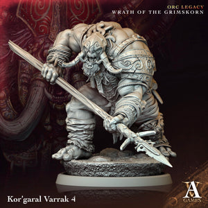 3D Printed Archvillain Games Kor'garal Varrak Orc Legacy Wrath of the Grimskorn 28 32mm D&D