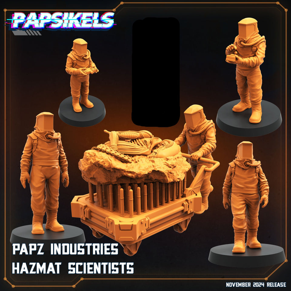 3D Printed Papsikels Papz Industries Hazmat Scientists Nov 2024 Scifi 28mm 32mm