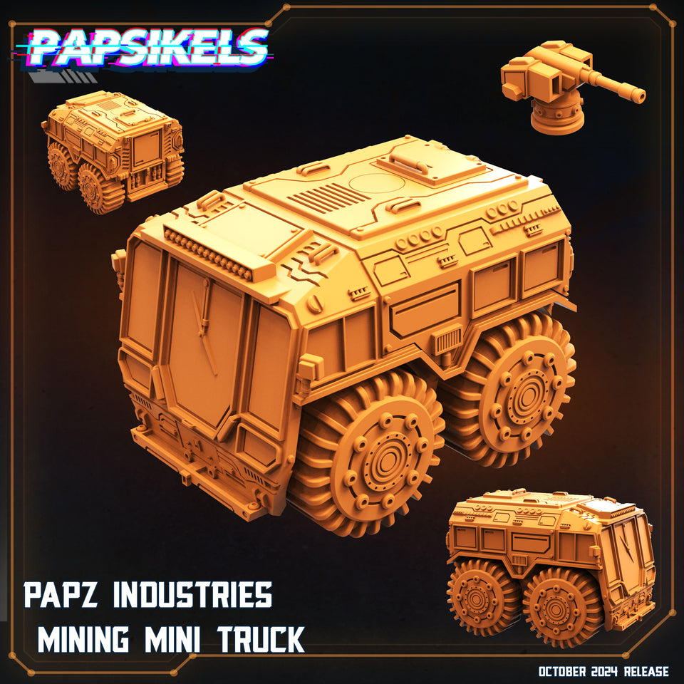 3D Printed Papsikels Papz Industries Mining Mini Truck October 2024 SciFi 28mm 32mm