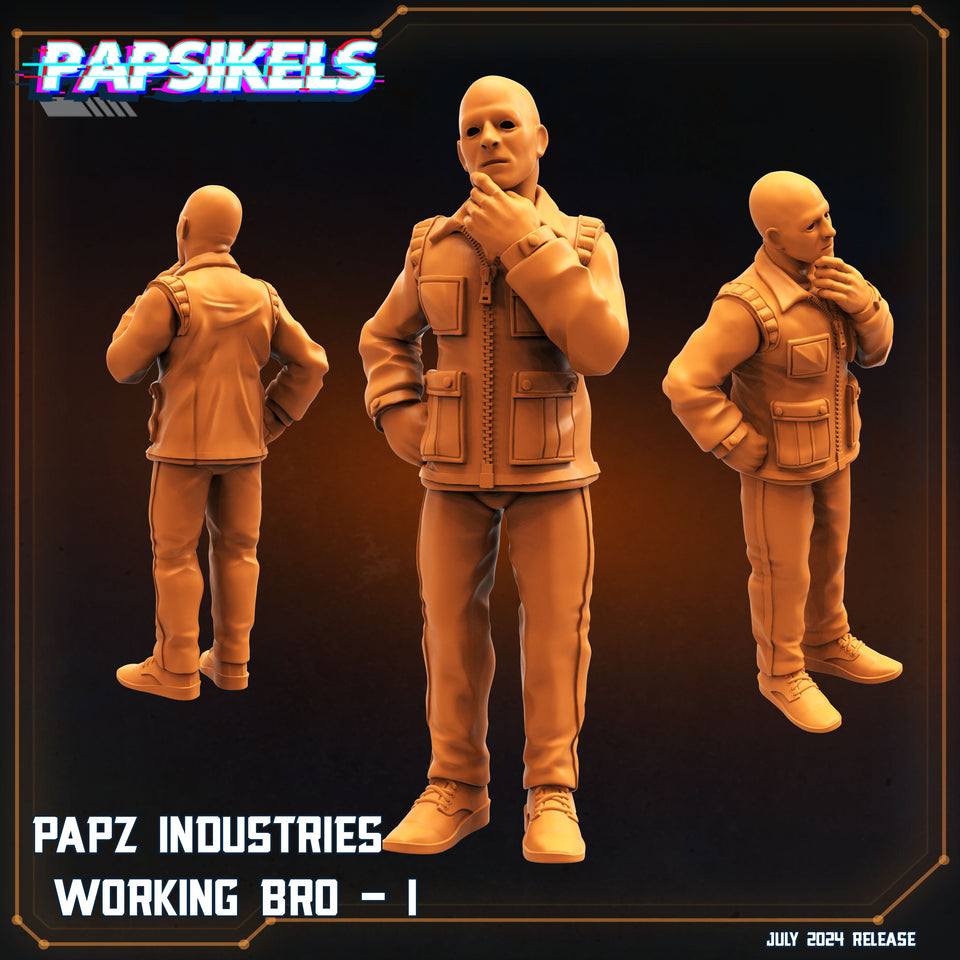 3D Printed Papsikels Papz Industries Working Bro Set July 2024 Scifi 28mm 32mm