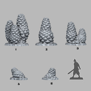 3D Printed Fantastic Plants and Rocks Pinecones Aberation 28mm - 32mm D&D Wargaming