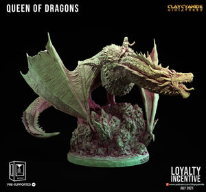 3D Printed Clay Cyanide Queen of Dragons 28mm 32mm D&D