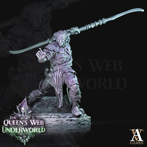 3D Printed Archvillain Games Dark Elves Melee The Queen's Web Underworld 28 32mm D&D