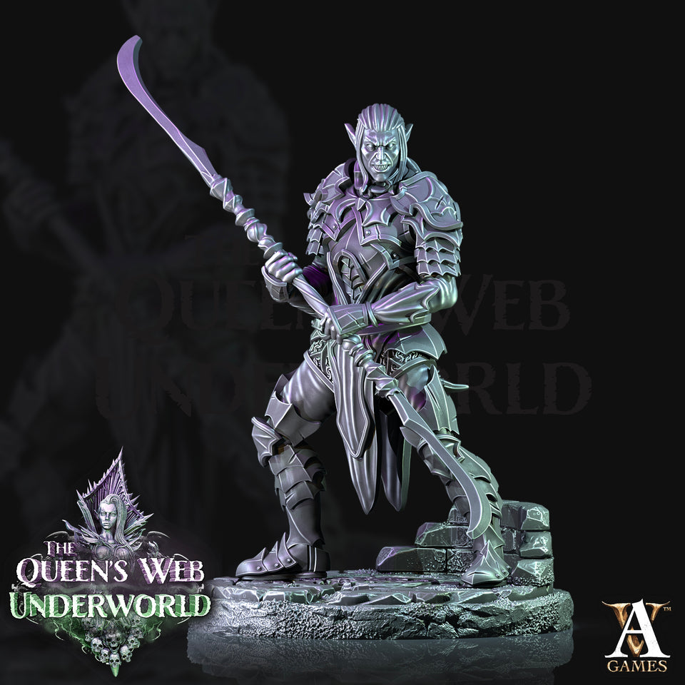 3D Printed Archvillain Games Dark Elves Melee The Queen's Web Underworld 28 32mm D&D