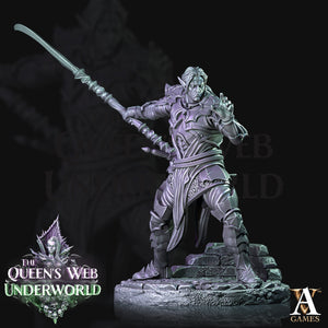 3D Printed Archvillain Games Dark Elves Melee The Queen's Web Underworld 28 32mm D&D