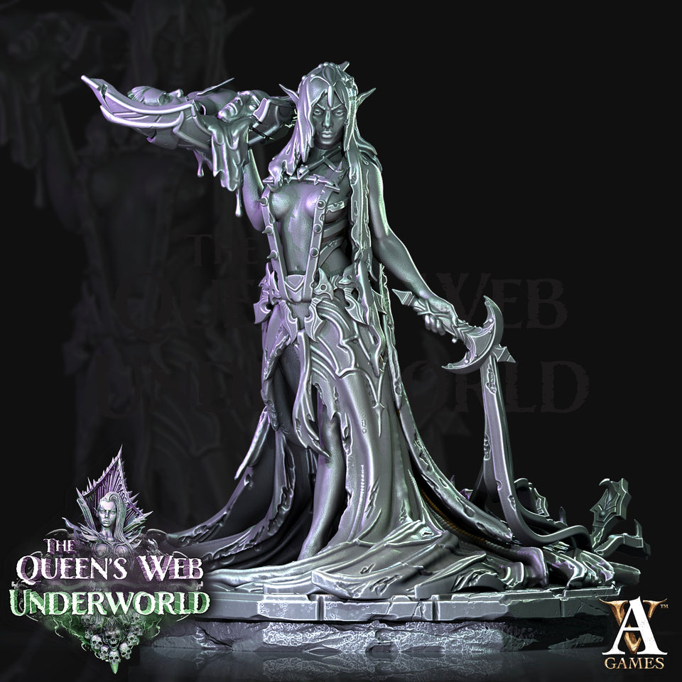 3D Printed Archvillain Games Dark Elves Divine The Queen's Web Underworld 28 32mm D&D