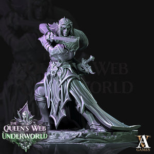 3D Printed Archvillain Games Dark Elves Melee The Queen's Web Underworld 28 32mm D&D