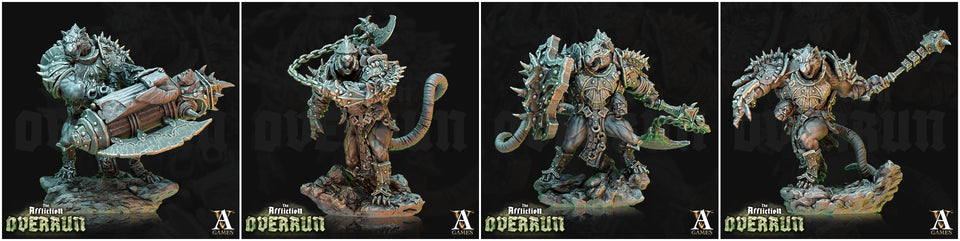 3D Printed Archvillain Games Affliction Overrun - Rat Warmongers 28mm 32mm D&D