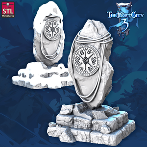 3D Printed STL Miniatures Runic Stone Core Props The Frost City 3 28 - 32mm War Gaming D&D