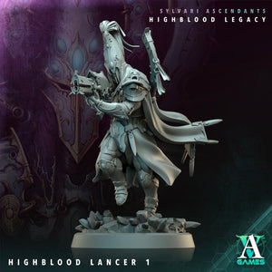 3D Printed Archvillain Games Highblood Lancer Sylvari Ascendants Highblood Legacy Archvillain Society Vol XXXV 28 32mm D&D