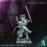 3D Printed Archvillain Games Highblood Lancer Sylvari Ascendants Highblood Legacy Archvillain Society Vol XXXV 28 32mm D&D