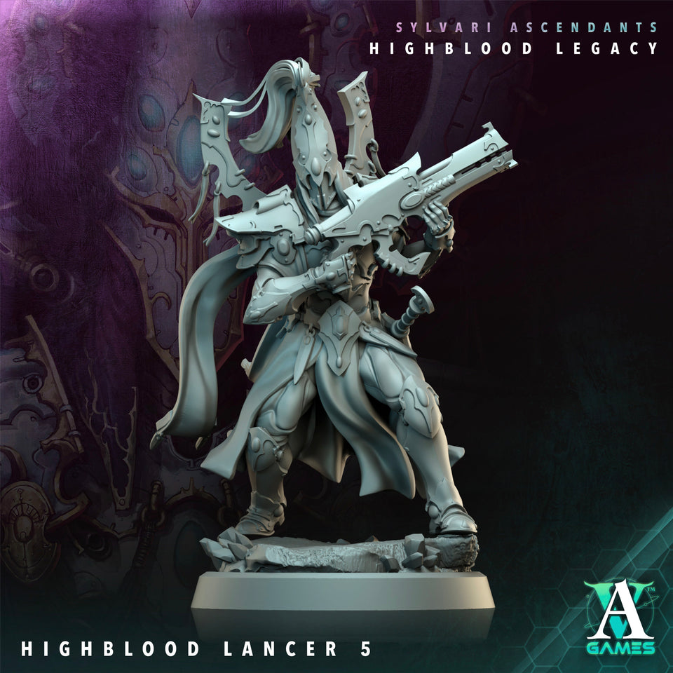 3D Printed Archvillain Games Highblood Lancer Sylvari Ascendants Highblood Legacy Archvillain Society Vol XXXV 28 32mm D&D