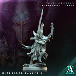 3D Printed Archvillain Games Highblood Lancer Sylvari Ascendants Highblood Legacy Archvillain Society Vol XXXV 28 32mm D&D