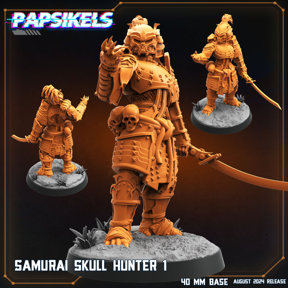 3D Printed Papsikels August 2024 Scifi Samurai Skull Hunter 28mm 32mm