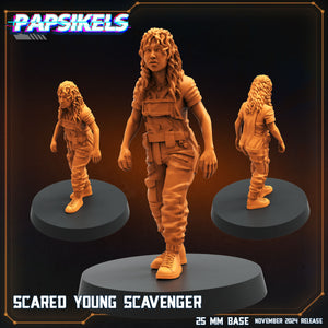 3D Printed Papsikels Scared Young Scavenger Nov 2024 Scifi 28mm 32mm