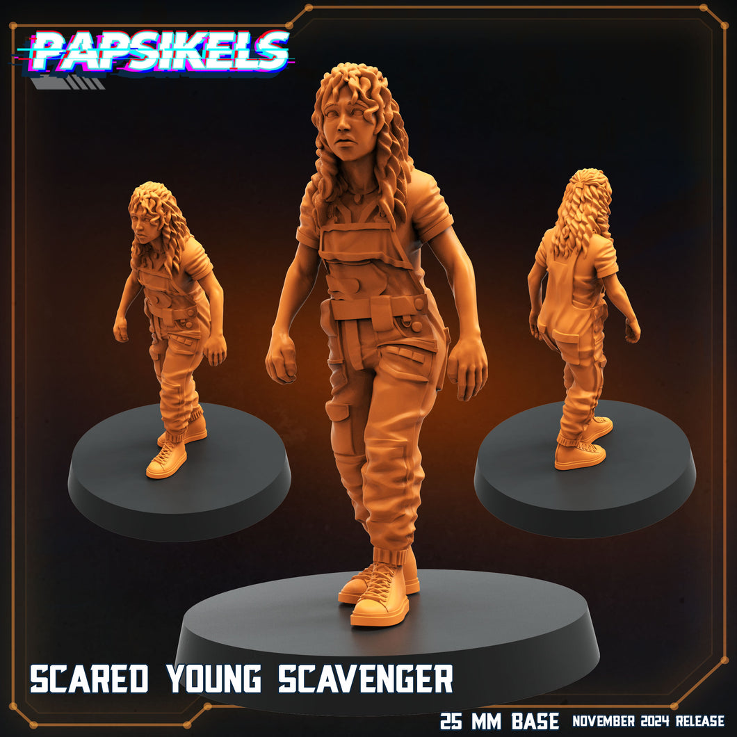 3D Printed Papsikels Scared Young Scavenger Nov 2024 Scifi 28mm 32mm