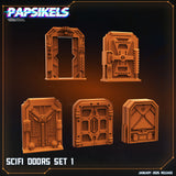 3D Printed Papsikels Scifi Doors Set 1 January 2025 - Scifi 28mm 32mm