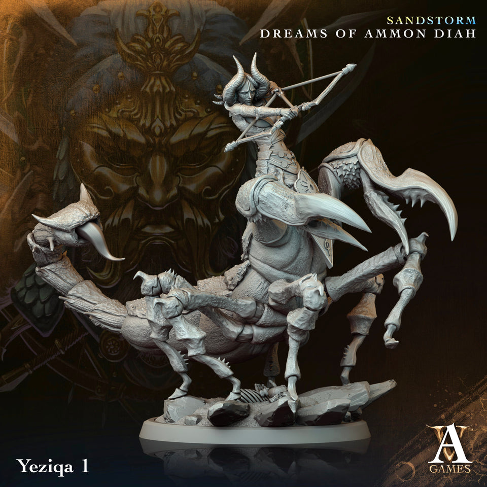 3D Printed Archvillain Games Yeziqa Sandstorm Dreams of Ammon Diah 28 32mm D&D