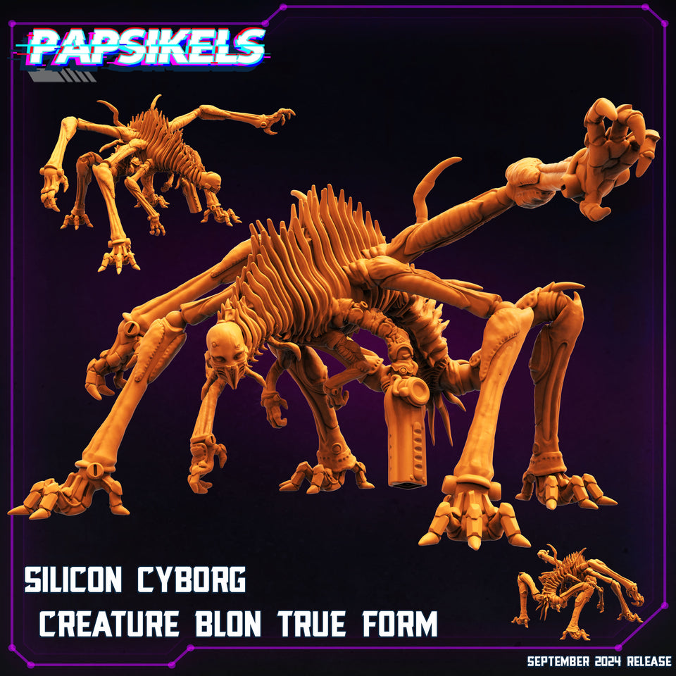 3D Printed Papsikels  Silicon Cyborg Creature Blon True Form SEPTEMBER 2024 CYBERPUNK 28mm 32mm