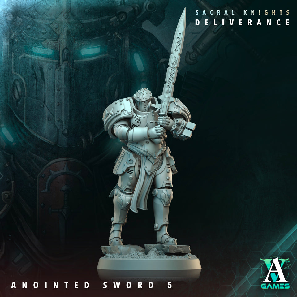 3D Printed Archvillain Games Anointed Swords Sacral Knights Deliverance 28 32mm D&D