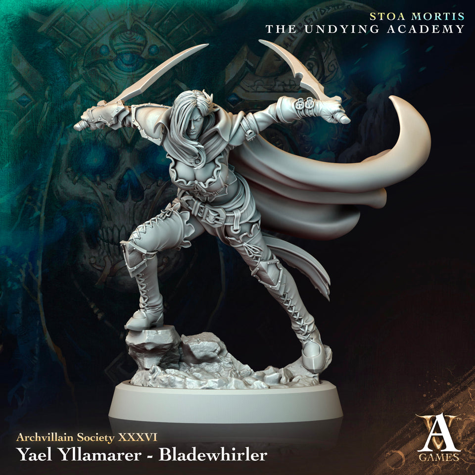 3D Printed Archvillain Games Yael Yllamarer Bladewhirler Archvillain Society Vol. XXXVI 28 32mm D&D