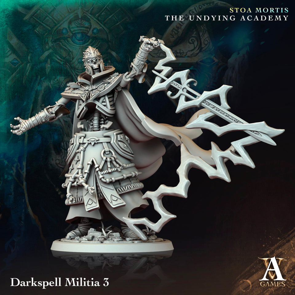 3D Printed Archvillain Games Darkspell Militia Stoa Mortis The Undying Academy