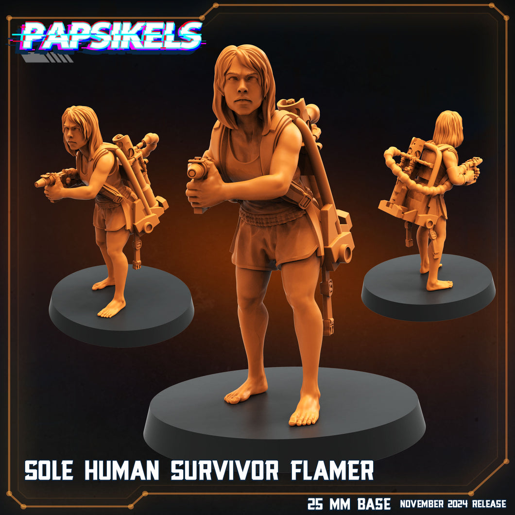 3D Printed Papsikels Sole Human Survivor Flamer Nov 2024 Scifi 28mm 32mm