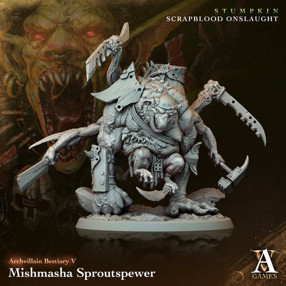 3D Printed Archvillain Games Archvillain Bestiary Vol. V Mishmasha Sproutspewer 28 32mm D&D