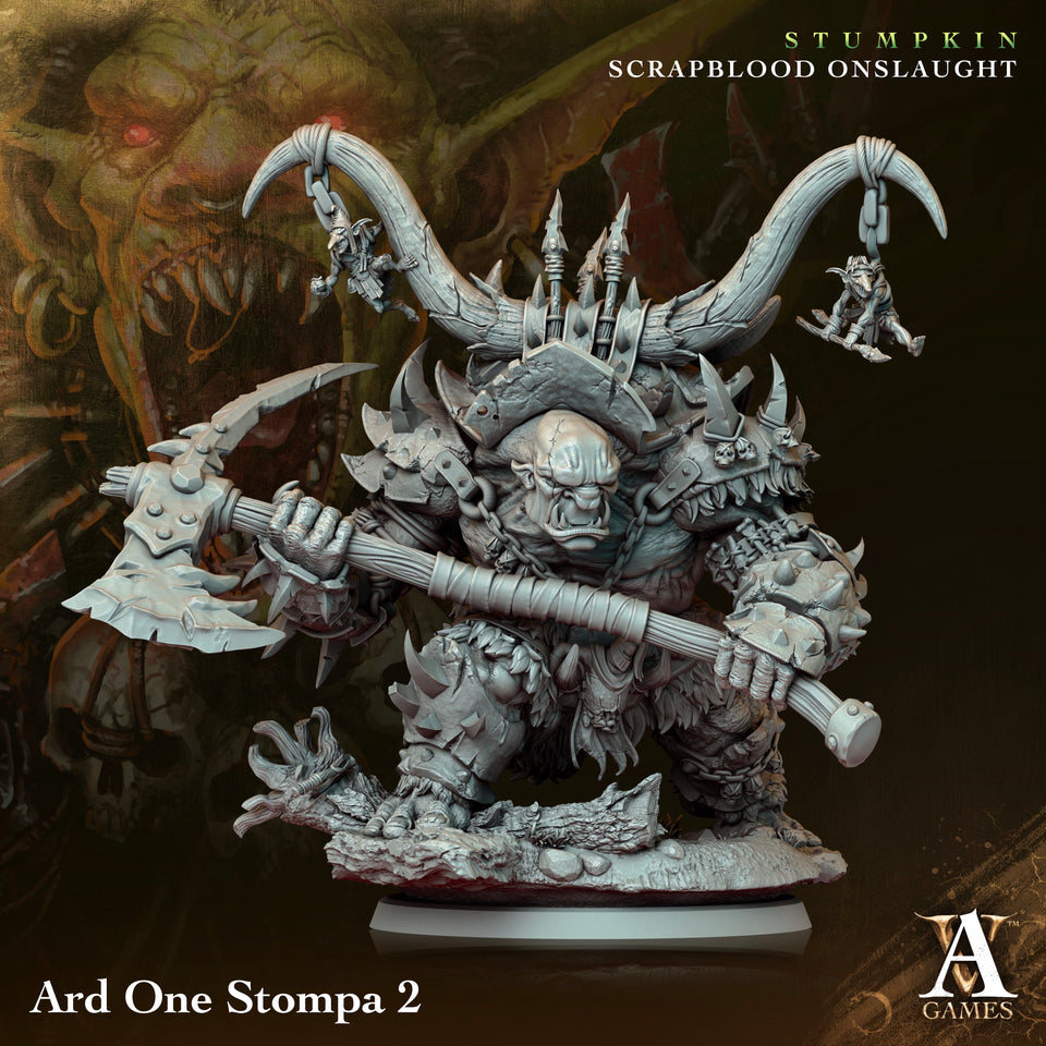 3D Printed Archvillain Games Ard One Stompa Stumpkin Scrapblood Onslaught 28 32mm D&D