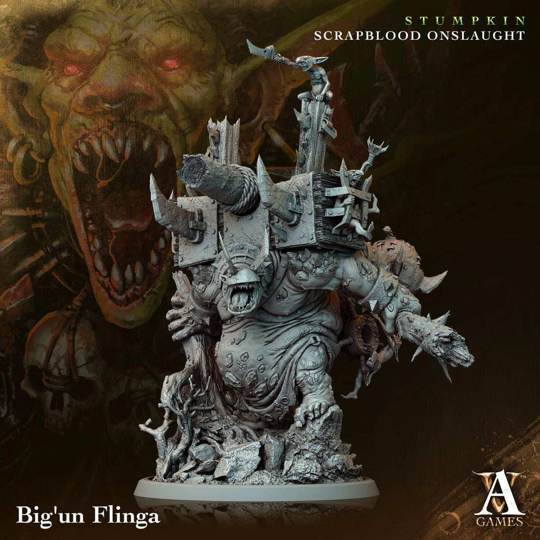 3D Printed Archvillain Games Big un Flinga Stumpkin Scrapblood Onslaught 28 32mm D&D